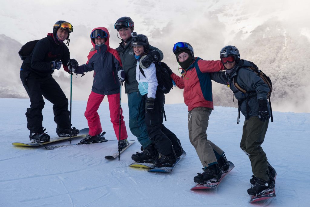 Skiing in Patagonia crew on the slopes at Cerro Castor.