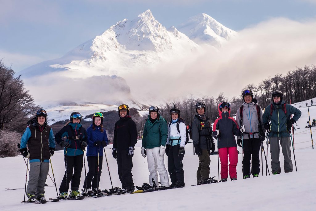 Putney Student Travel's Skiing in Patagonia crew on the mountain.